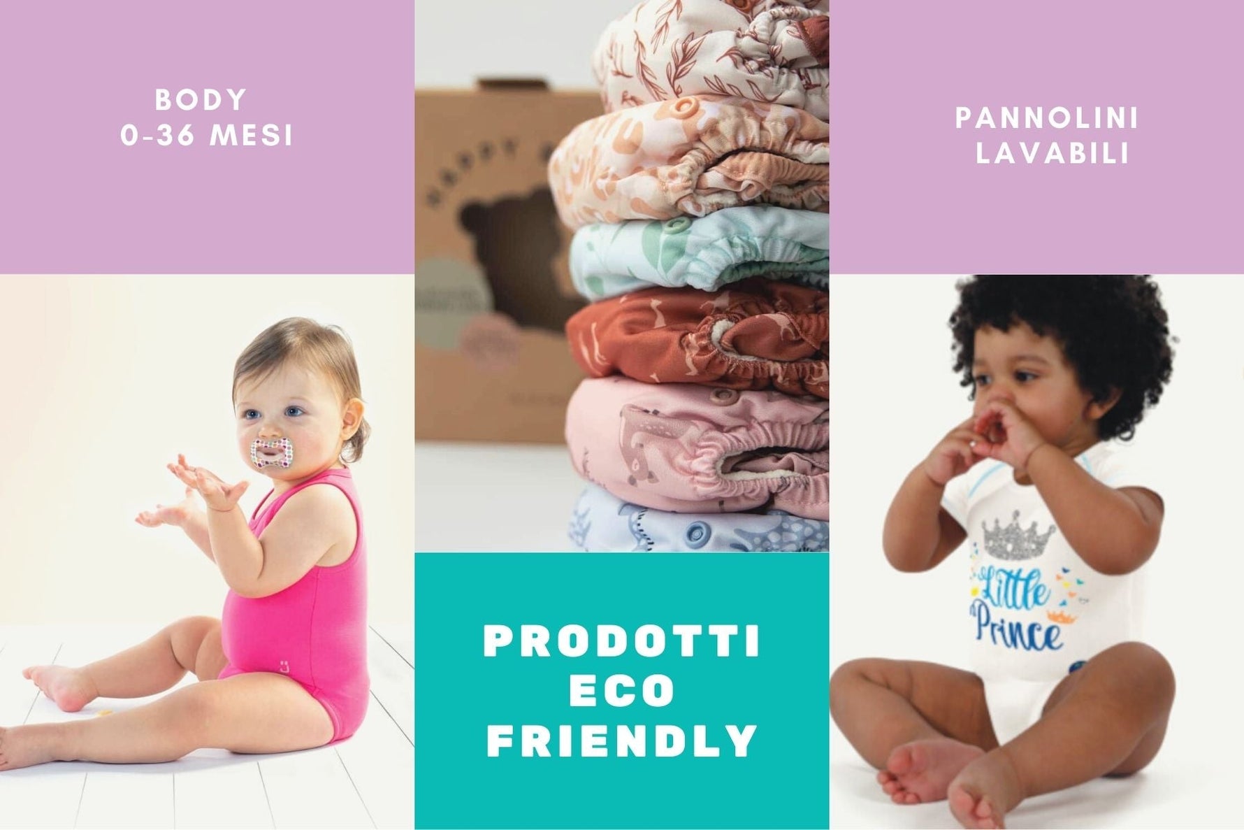 Bambini e Sostenibilità: pannolini lavabili e body 0-36 mesi