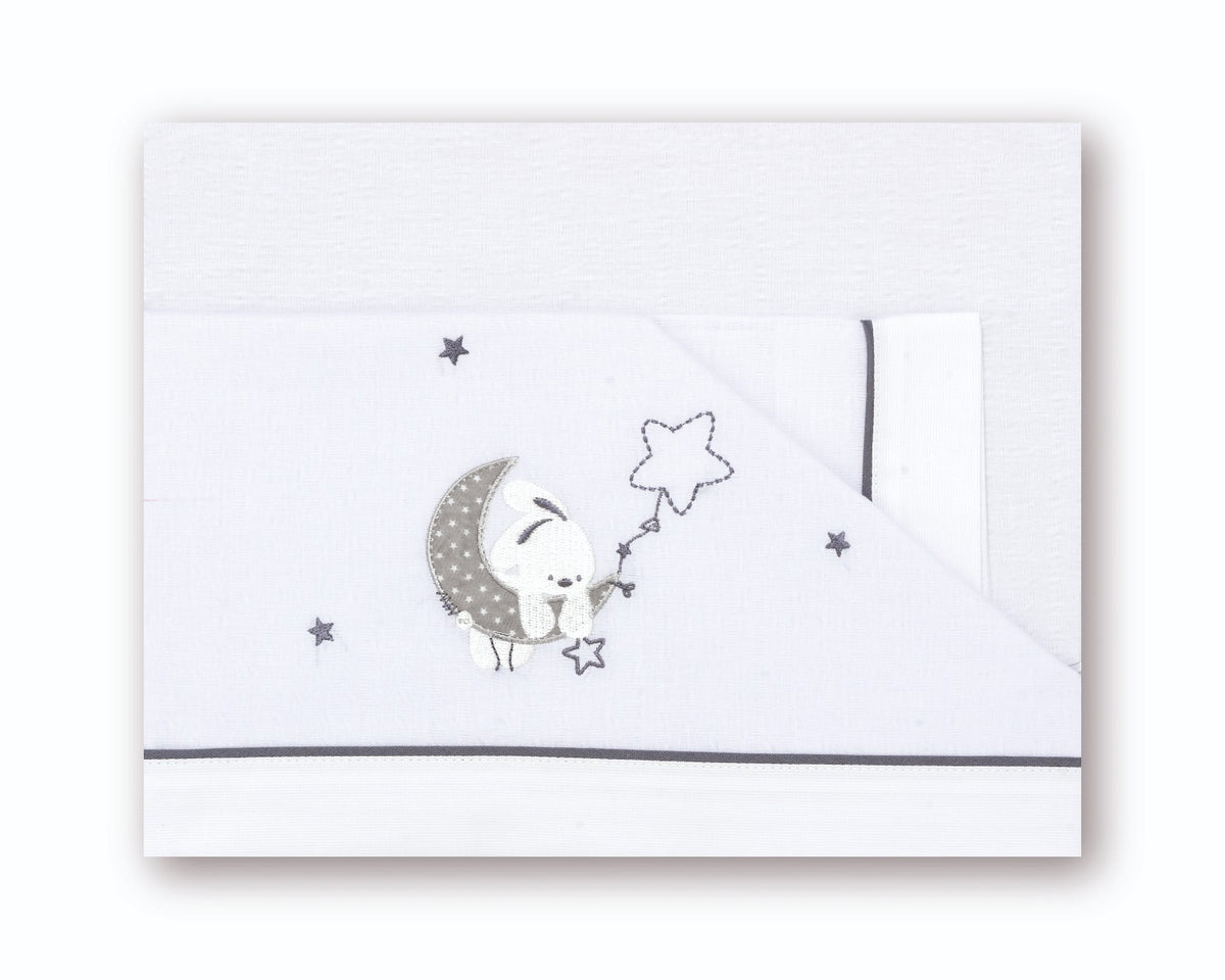 Lenzuola culla next to me e carrozzina - moon grigio