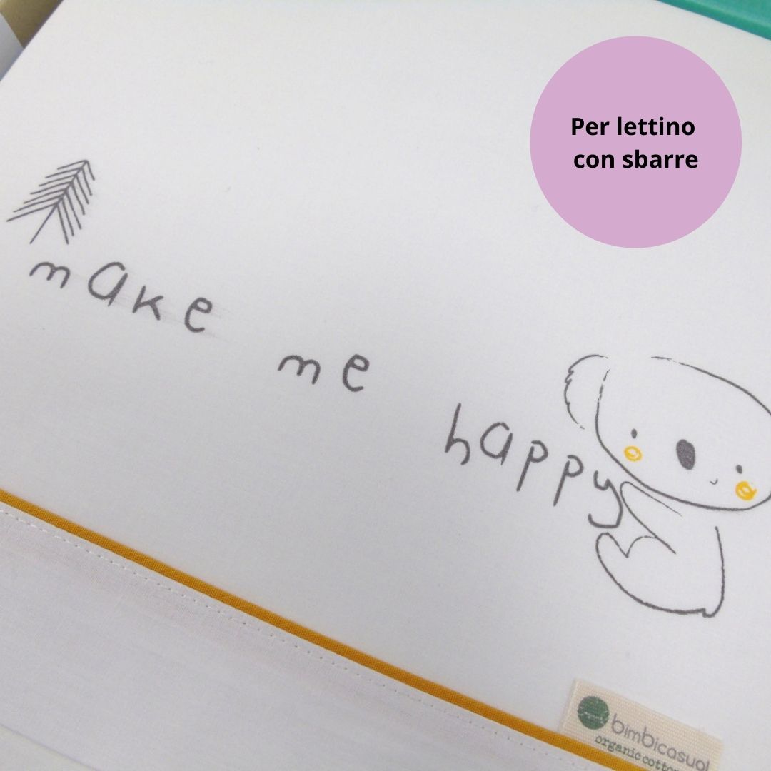 COMPLETO LENZUOLA LETTINO CON SBARRE SIDNEY - GRIGIO