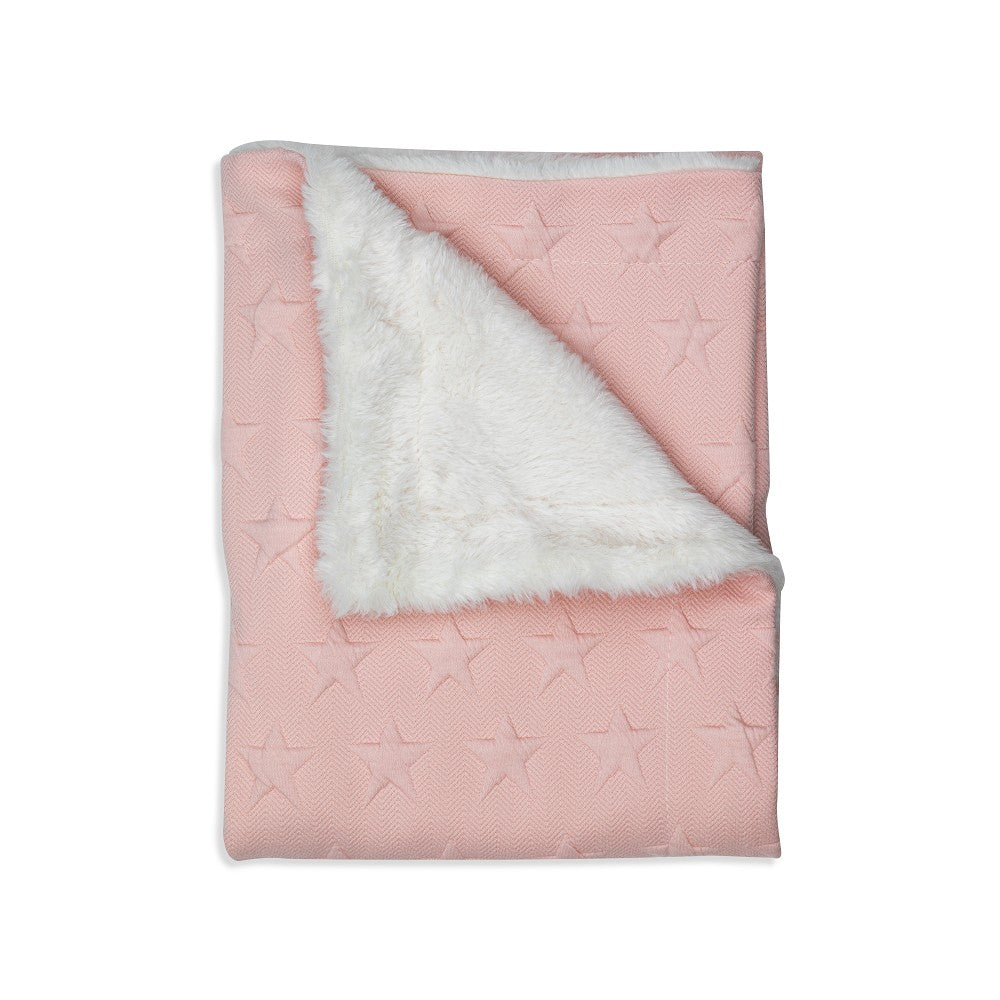 Copertina Neonato Culla Carrozzina Invernale Stelle Rosa - interno pelliccia