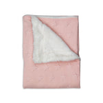 Copertina Neonato Culla Carrozzina Invernale Stelle Rosa - interno pelliccia