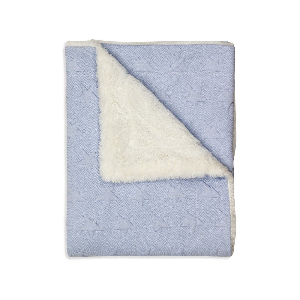 Copertina Coperta Inverale Culla Carrozzina - Stelle Celeste