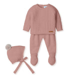 COMPLETINO NEONATO IN MISTO LANA - NATURAL - MATTONE - MAC ILUSION