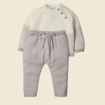 Completo Neonato in Misto Lana Natural Trez - Beige