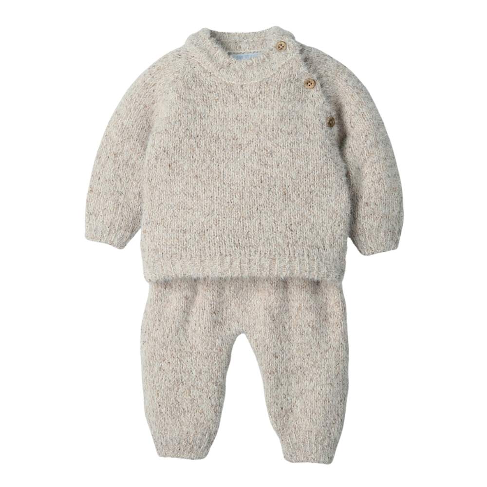 COMPLETO NASCITA NEONATO IN MISTO LANA - WOOD CHASHEL -  BEIGE -  MAC ILUSION