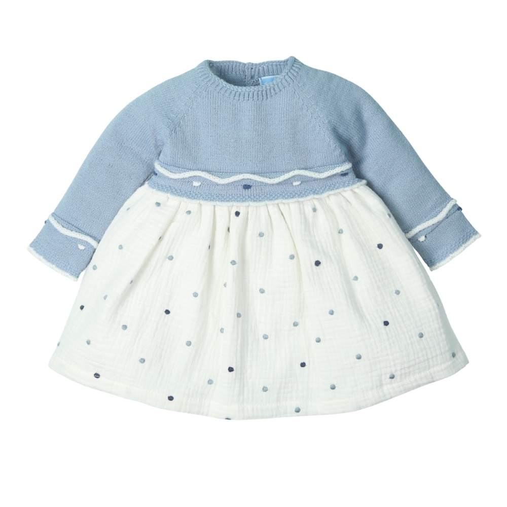 Vestito Invernale Neonata Olympo - Celeste - Mac Ilusion