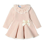 Vestito Vestitino Neonata Bambina Misto Lana - Fiocco
