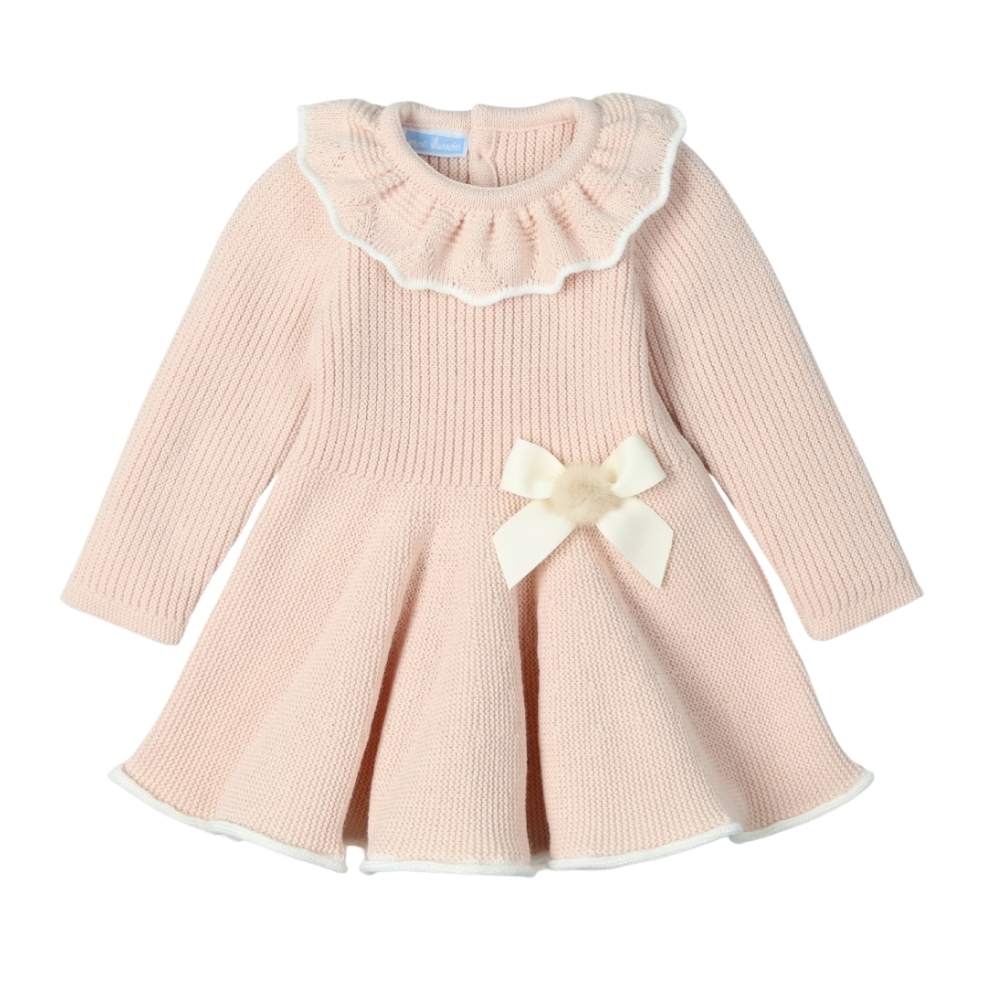 Vestito Vestitino Neonata Bambina Misto Lana - Fiocco