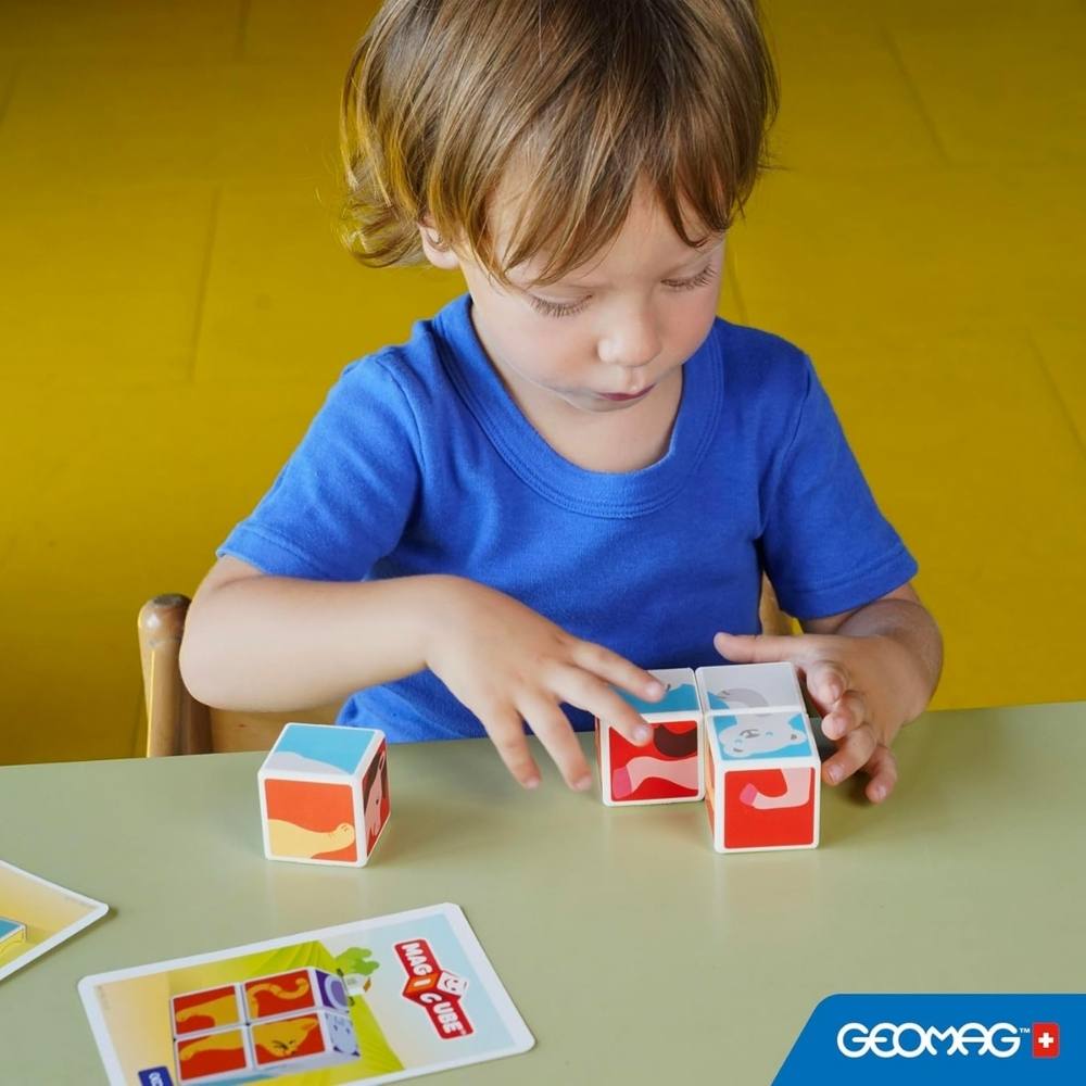 Cubi Costruzioni Magnetiche - 4 + 6 Cards - Animali - Geomag