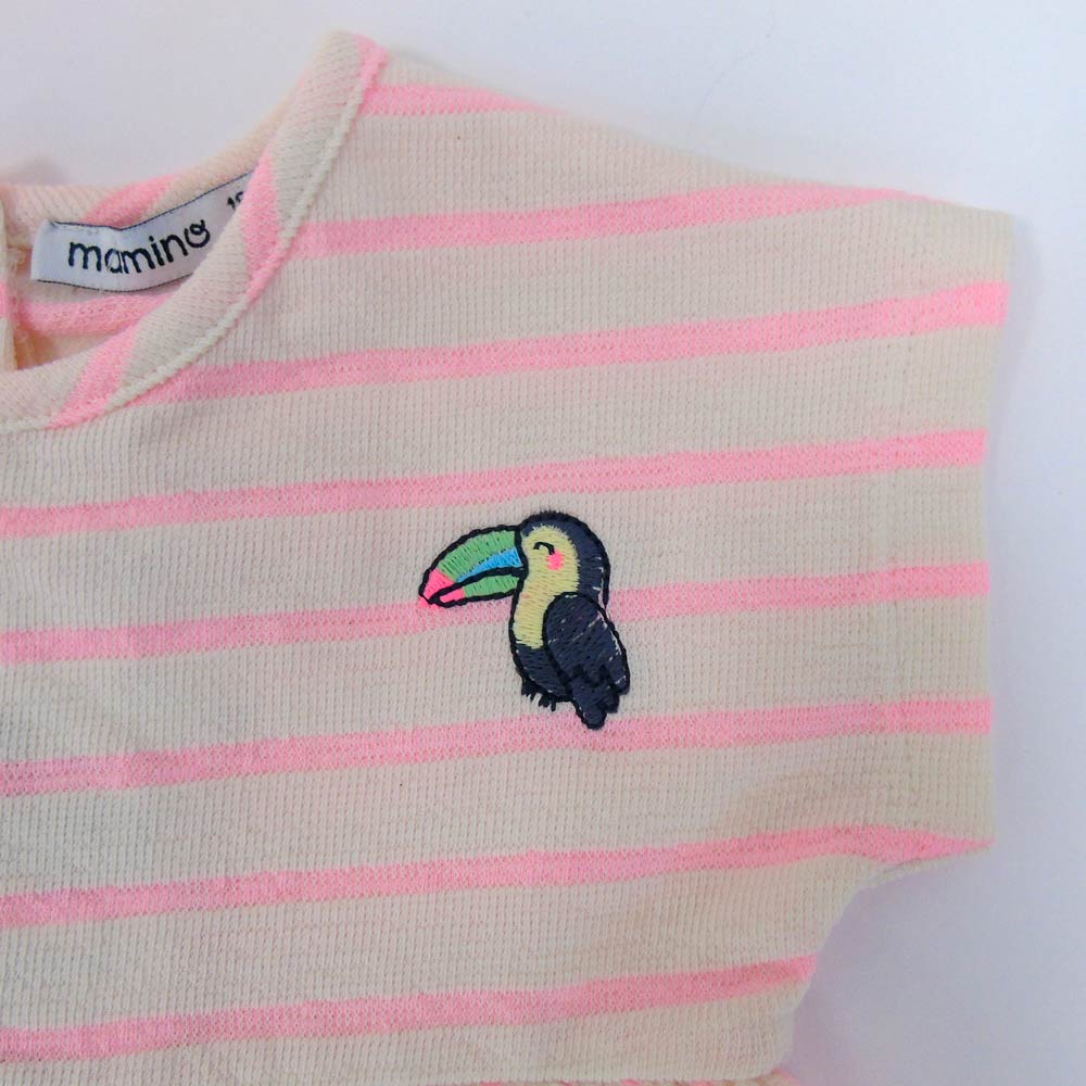 VESTITO NEONATA BAMBINA BIO RICAMATO CON FASCIA DA 3 A 24 MESI