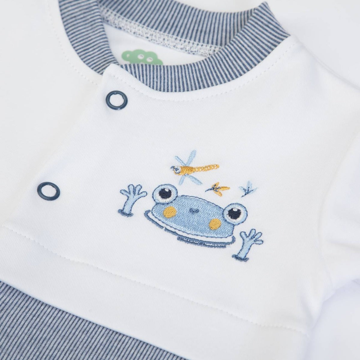 Pagliaccetto Neonato Nascita Primavera Estate - Rana - ricamo