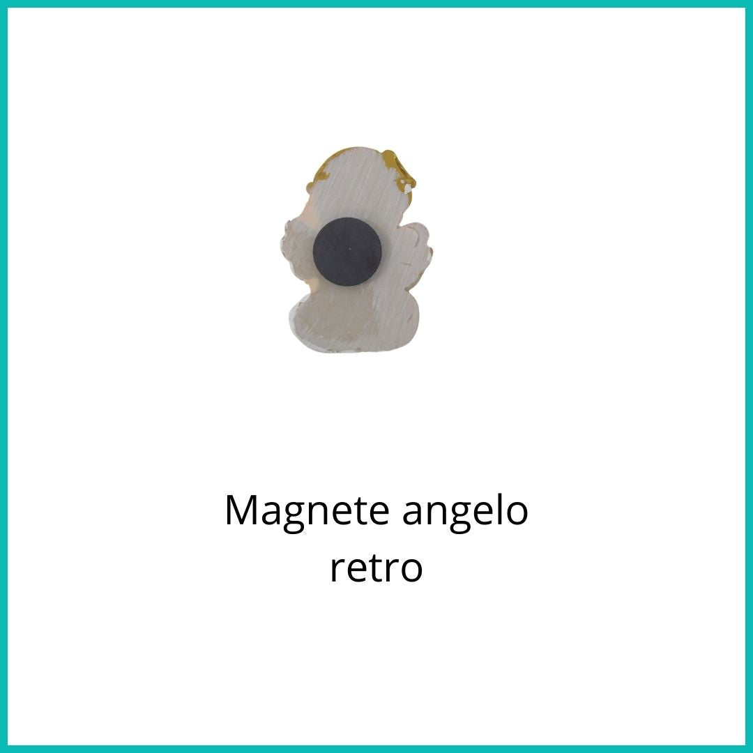SACCHETTINO CONFETTI SEGNAPOSTO BOMBONIERA NASCITA BATTESIMO MAGNETE ANGELO ROSA ORO - Nene Shop
