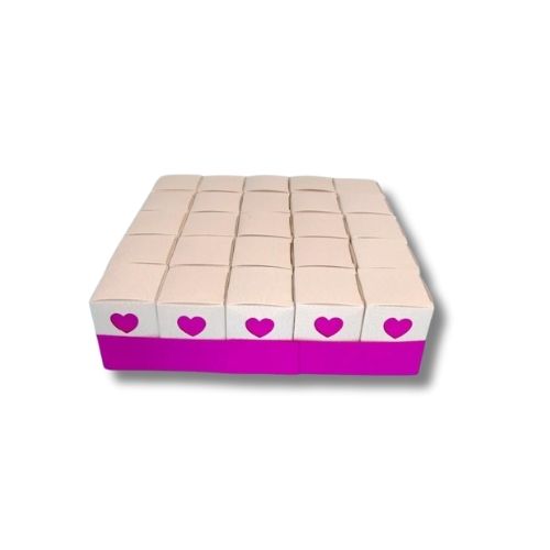 Torta Bomboniera Nascita Battesimo - Cuore Fucsia