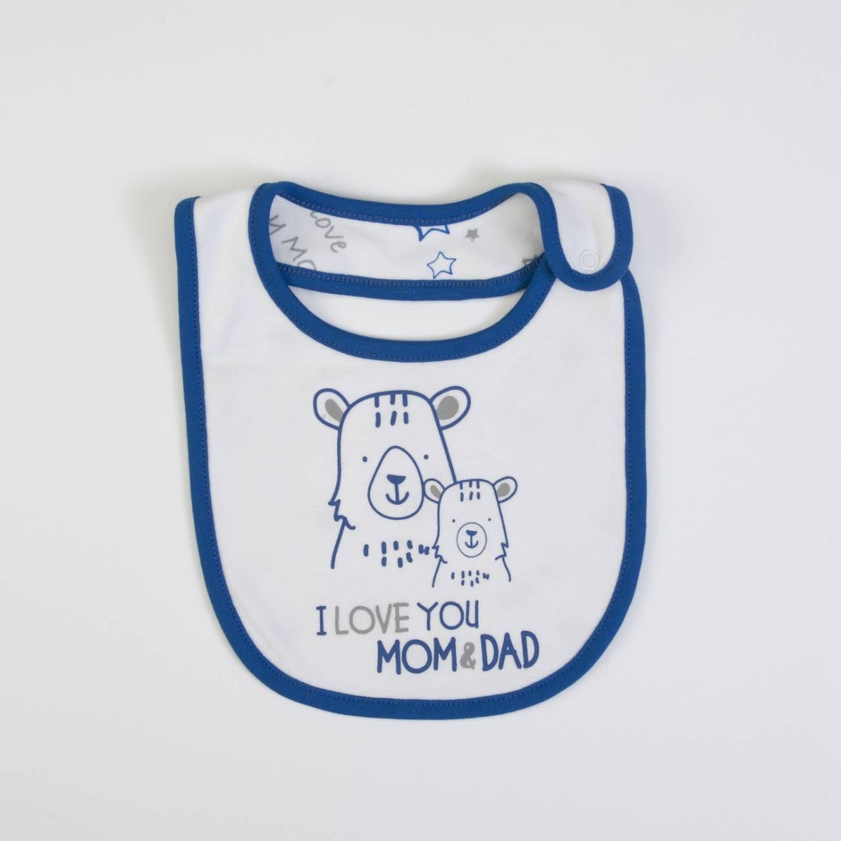 Set Tutina Neonato Nascita 3 Pezzi - I Love Mum and Dad - bavaglino
