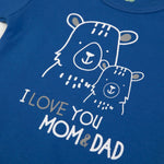 Set Tutina Neonato Nascita 3 Pezzi - I Love Mum and Dad - stampa body