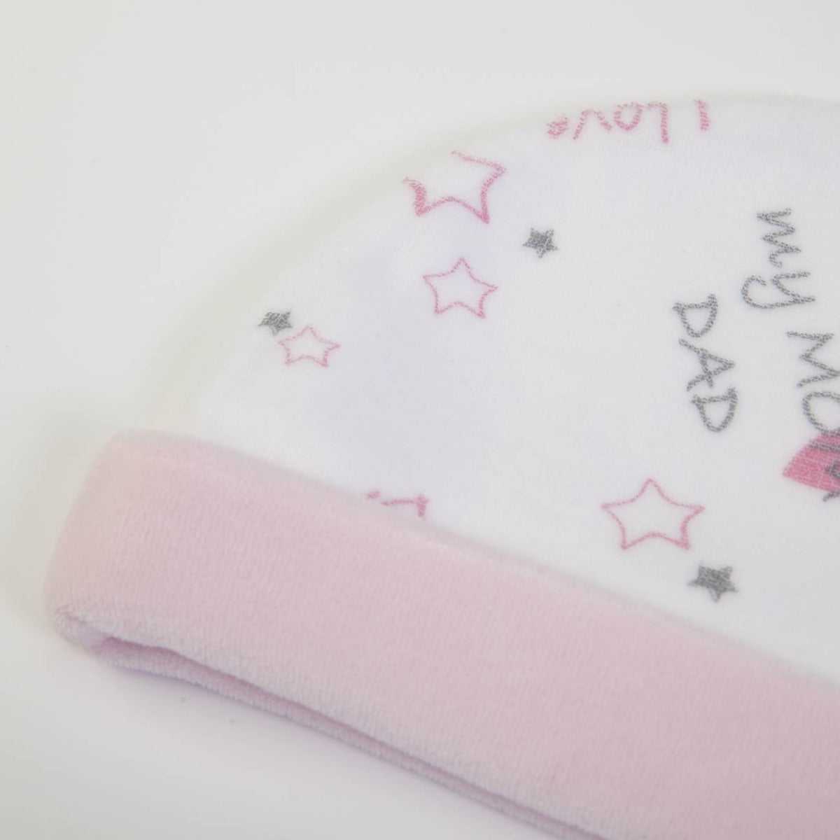 cappellino neonato nascita ciniglia - stampa