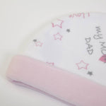 cappellino neonato nascita ciniglia - stampa