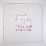 copertina neonato nascita I love mum & dad