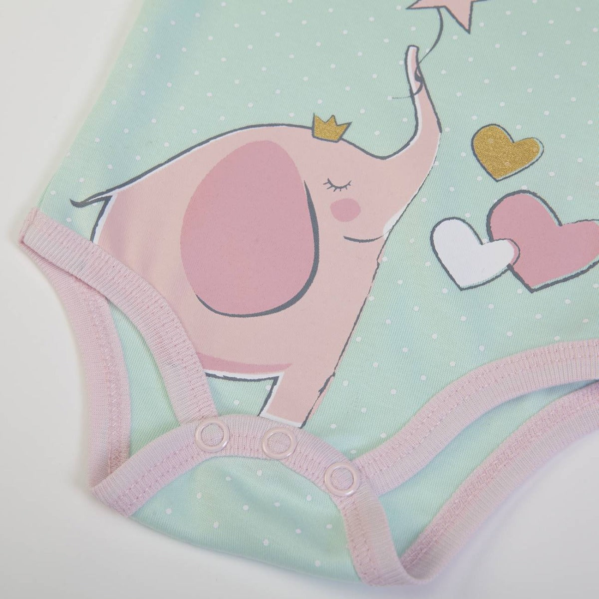 Set Tutina Neonato Nascita 3 Pezzi - particolare stampa body