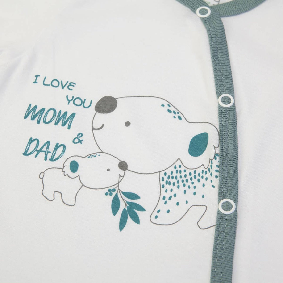 Tutina Neonato Nascita Manica Lunga Primavera Estate - I love Mum And Dad - stampa