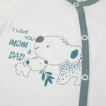 Tutina Neonato Nascita Manica Lunga Primavera Estate - I love Mum And Dad - stampa
