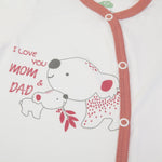 Tutina Neonato Nascita Manica Lunga Primavera Estate - I love Mum And Dad - stampa