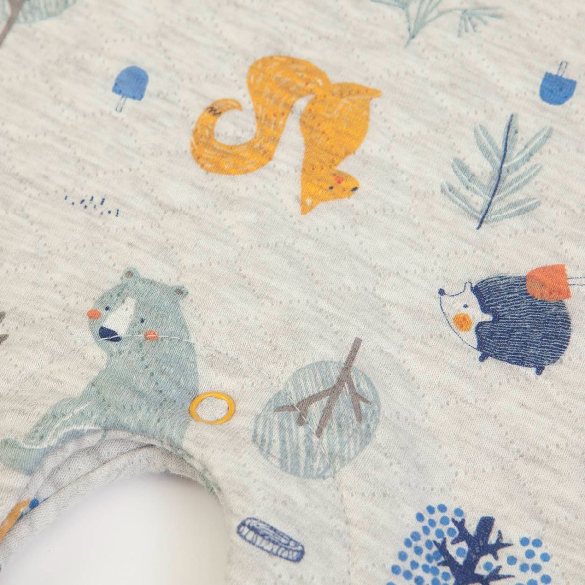 Completo con Salopette Bambino - Amici Della Foresta - tessuto trapuntato