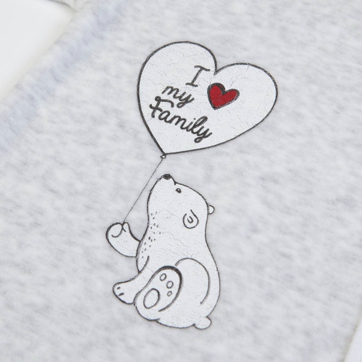 Tutina Neonato Nascita in Ciniglia Invernale - I Love Family - stampa