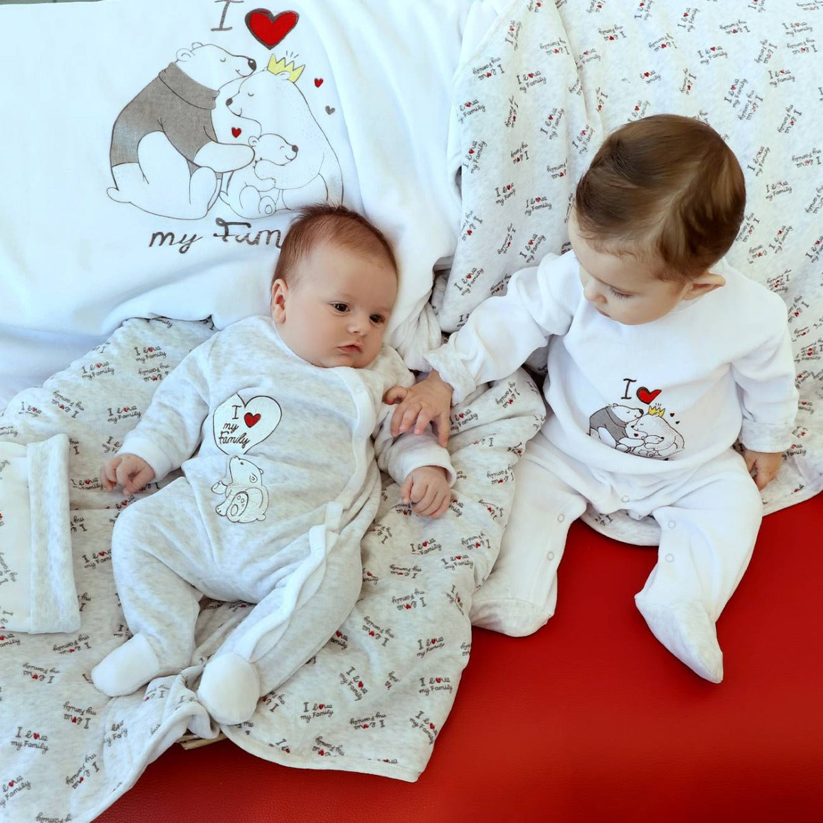 Tutina Neonato Nascita in Ciniglia Invernale - I Love Family