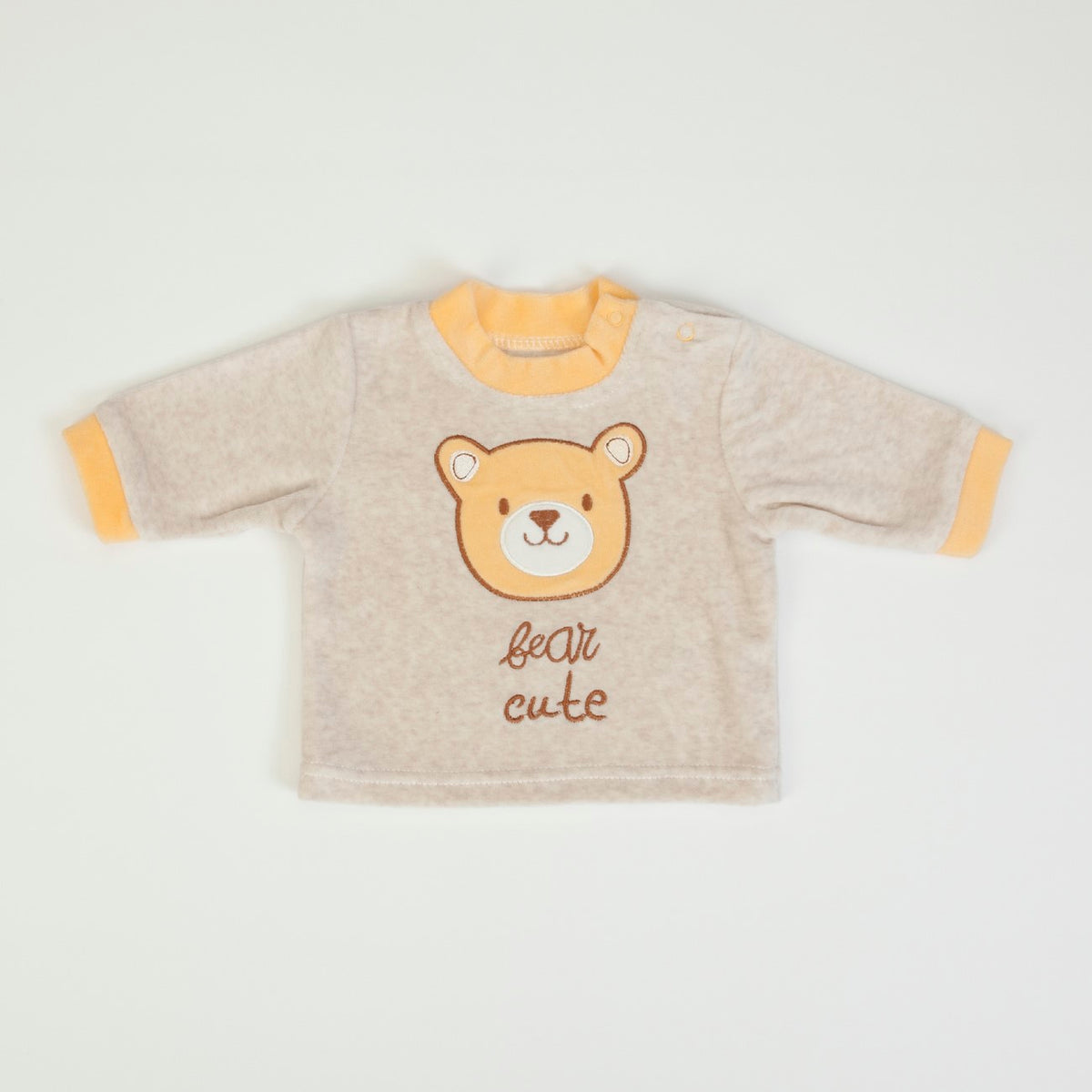 Tutina Neonato In Ciniglia Invernale 2 Pezzi - Orsetto - maglia