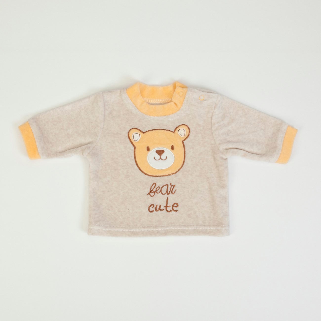 Tutina Neonato In Ciniglia Invernale 2 Pezzi - Orsetto - maglia