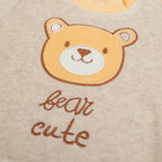 Tutina Neonato In Ciniglia Invernale 2 Pezzi - Orsetto - ricamo