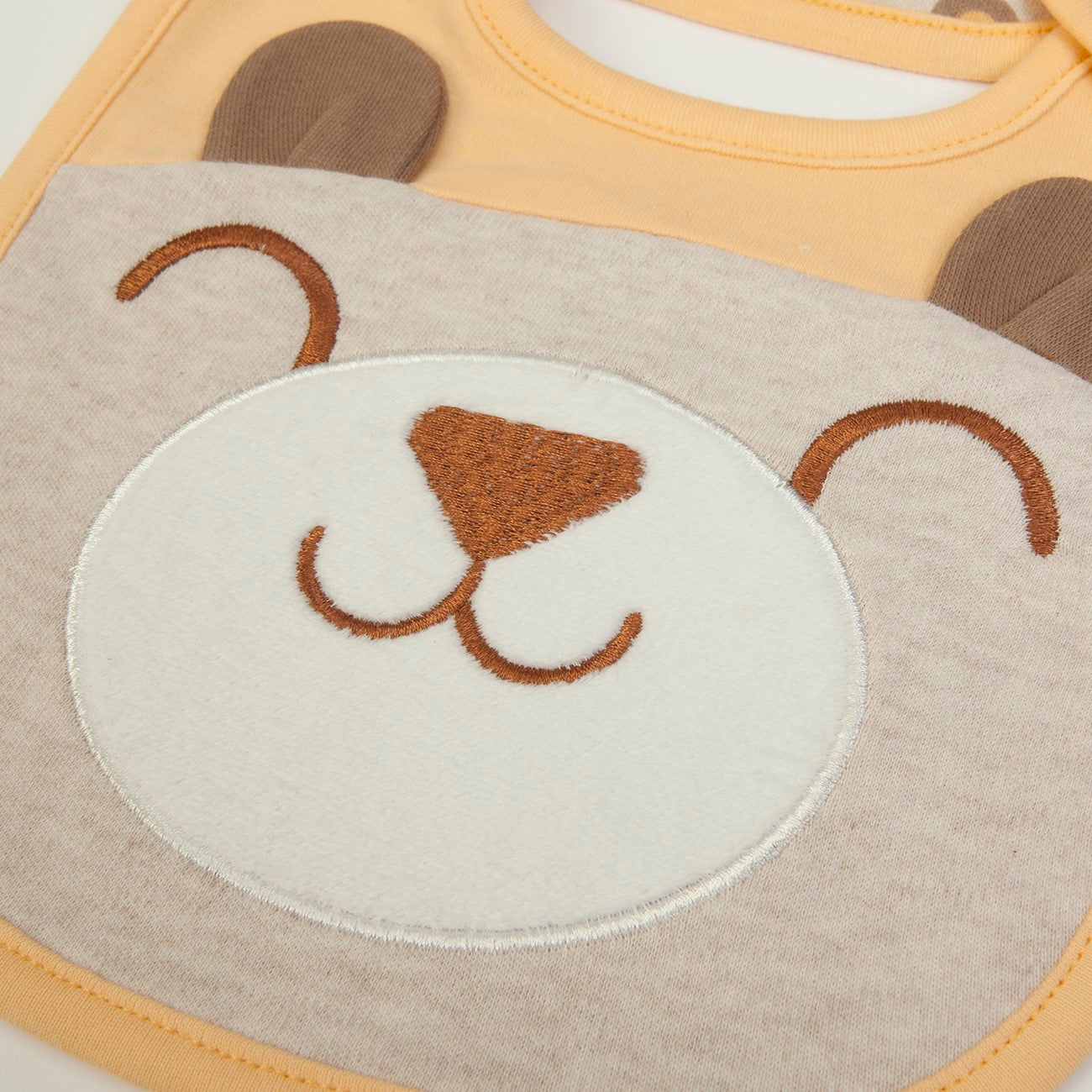 Bavaglino Neonato In Cotone Ricamato - Orsetto - ricamo