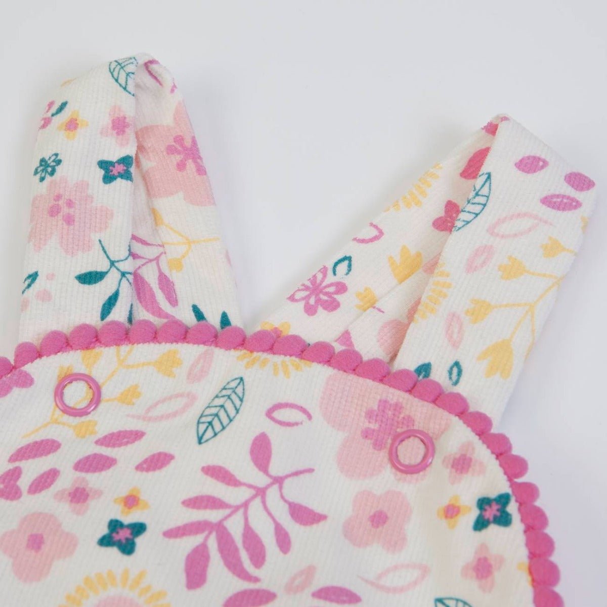 Pagliaccetto Neonata Invernale con Salopette - Fiori - bretelle