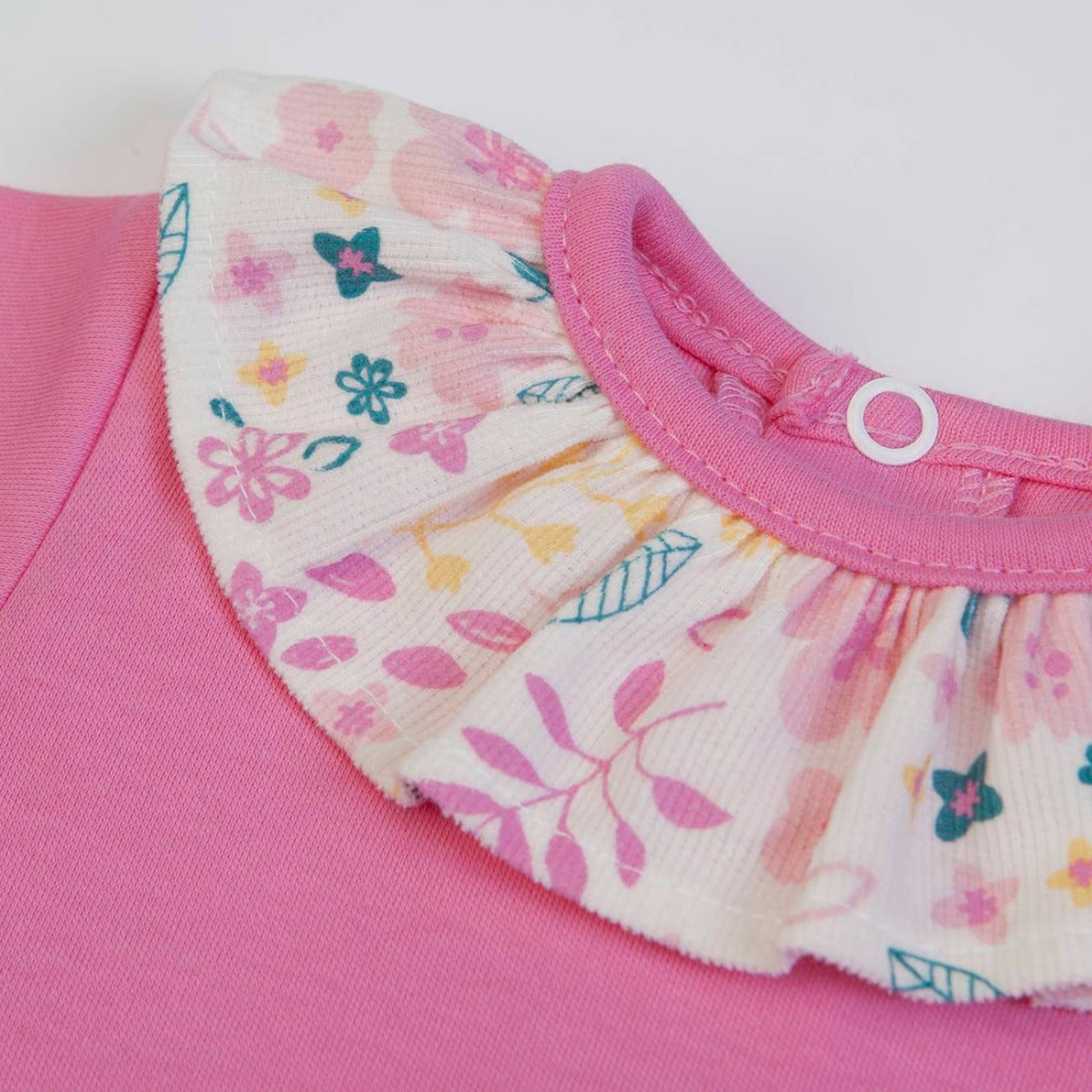 Pagliaccetto Neonata Invernale con Salopette - Fiori - colletto