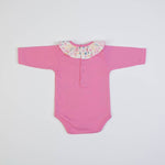 Pagliaccetto Neonata Invernale con Salopette - Fiori - retro body