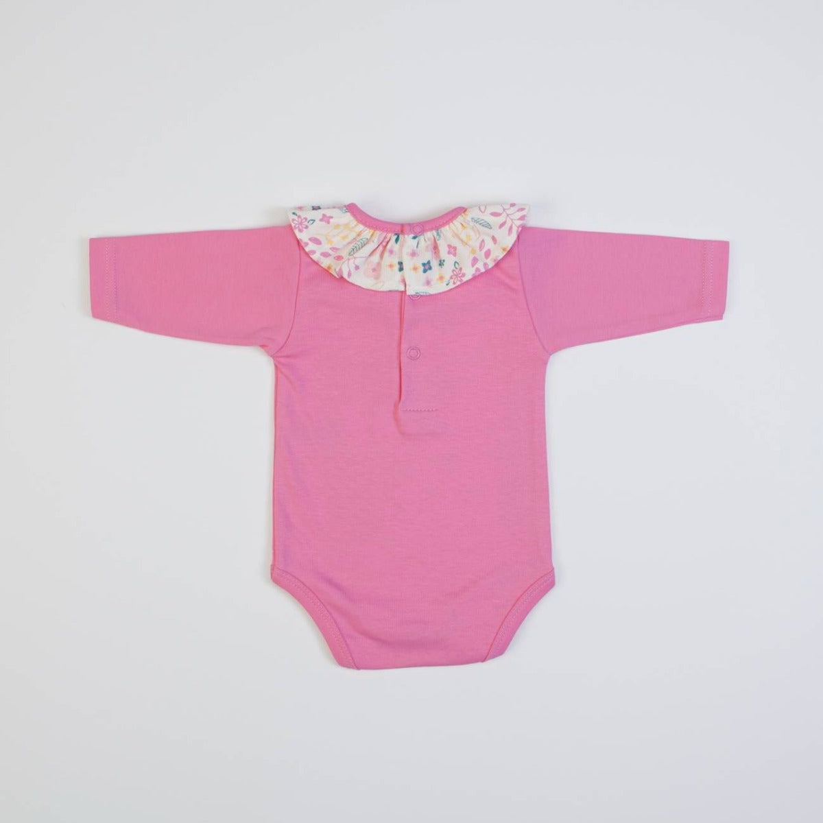 Pagliaccetto Neonata Invernale con Salopette - Fiori - retro body