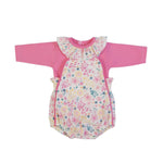 Pagliaccetto Neonata Invernale con Salopette - Fiori