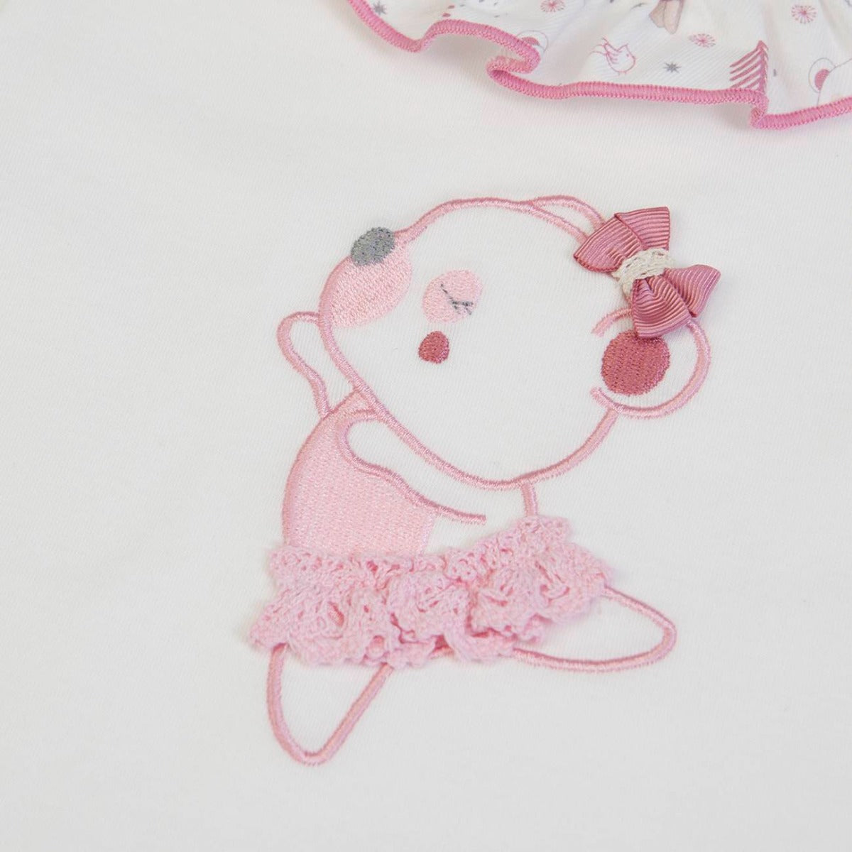Completo Neonata Bambina invernale Gonna e Maglia - Orsetto - ricamo