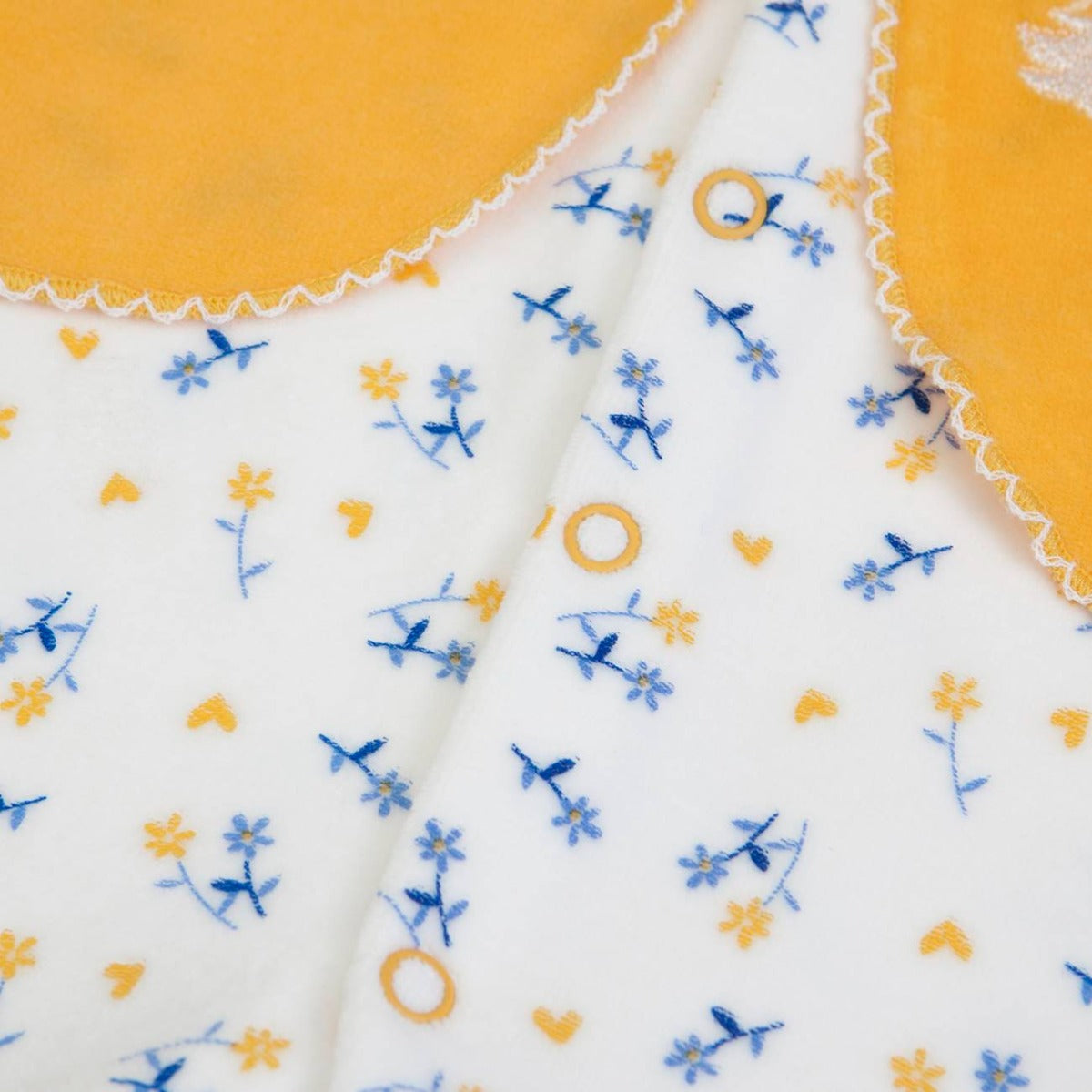 Tutina Neonato Nascita Femminuccia in Ciniglia con Scaldacuore - Volpe - tessuto stampato