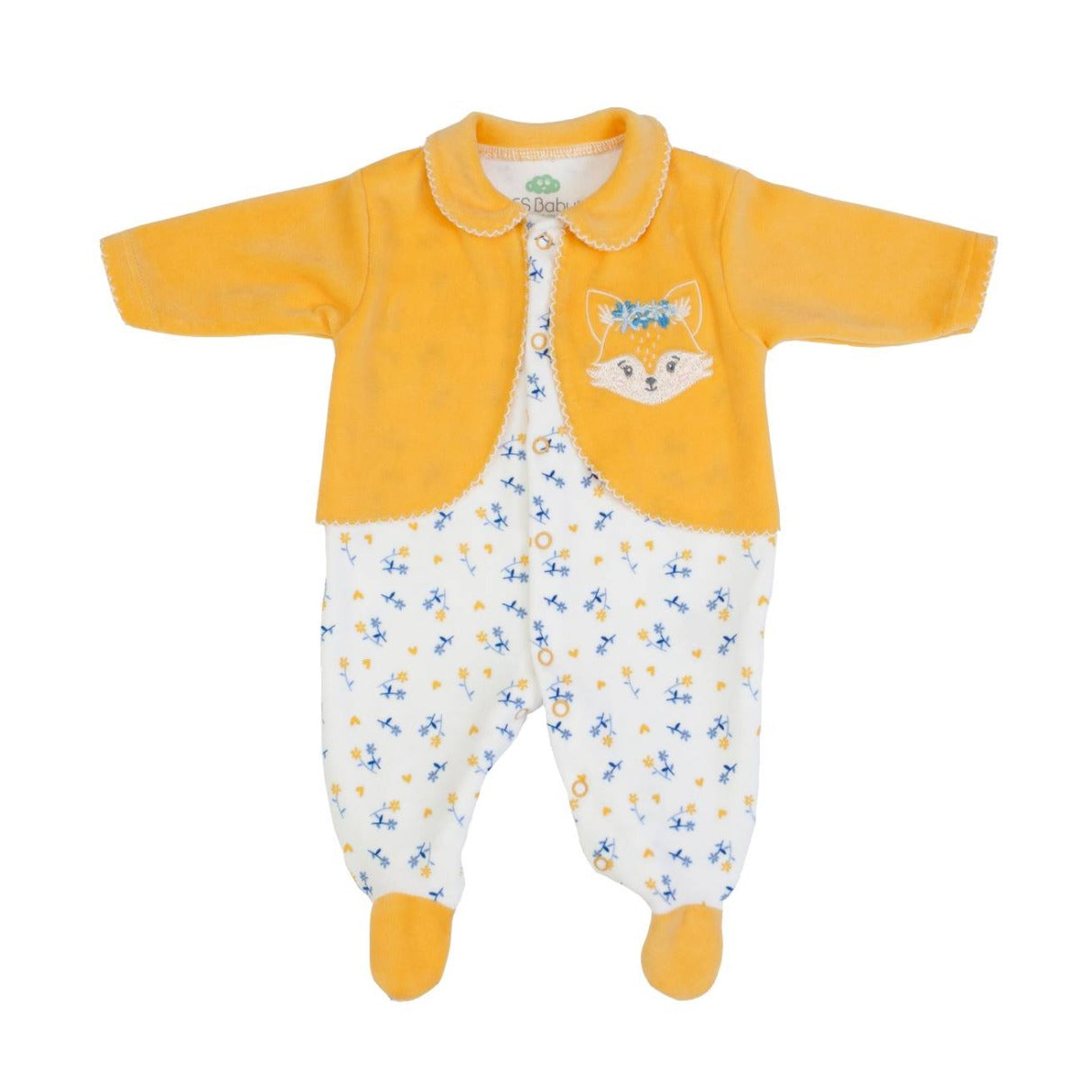 Tutina Neonato Nascita Femminuccia in Ciniglia con Scaldacuore - Volpe