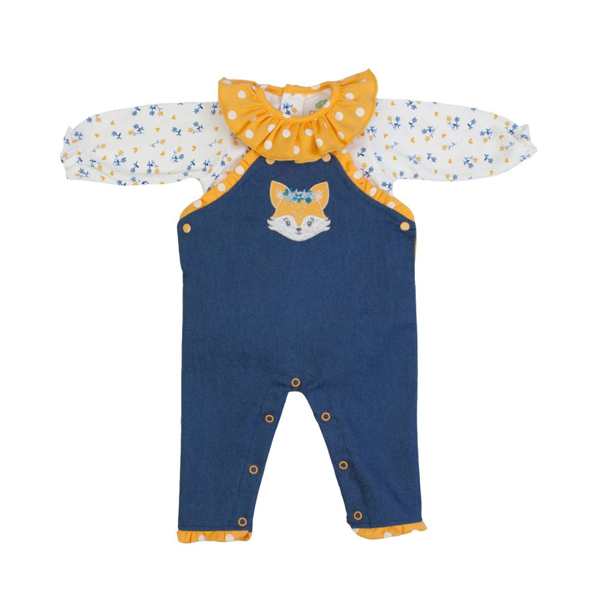 Completo Invernale Salopette in Jeans Bambina - Volpe