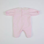 Tutina Neonato Nascita Femminuccia in Ciniglia Rosa - retro