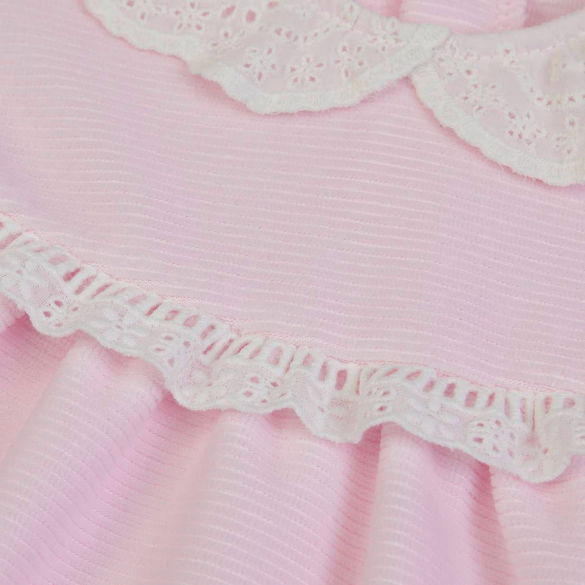 Tutina Neonata Nascita 2 pezzi Rosa - pizzo