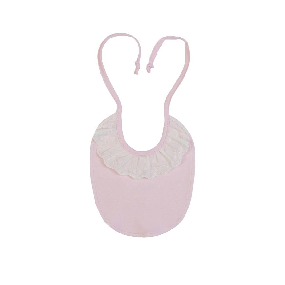 Bavaglino Neonata Nascita rosa con Pizzo