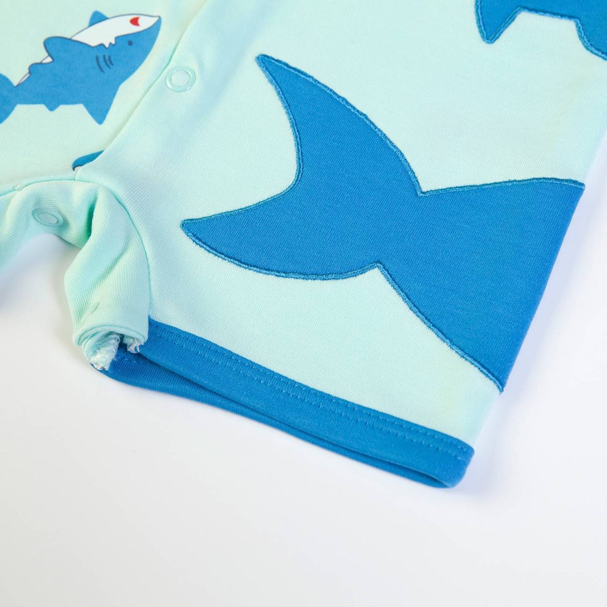 Pagliaccetto Neonato Bambino Cotone Estivo - Baby Shark - gamba