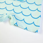 Pagliaccetto Salopette Mezza Manica in cotone - Baby Shark - interno coscia