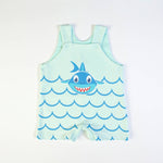 Pagliaccetto Salopette Mezza Manica in cotone - Baby Shark - salopette