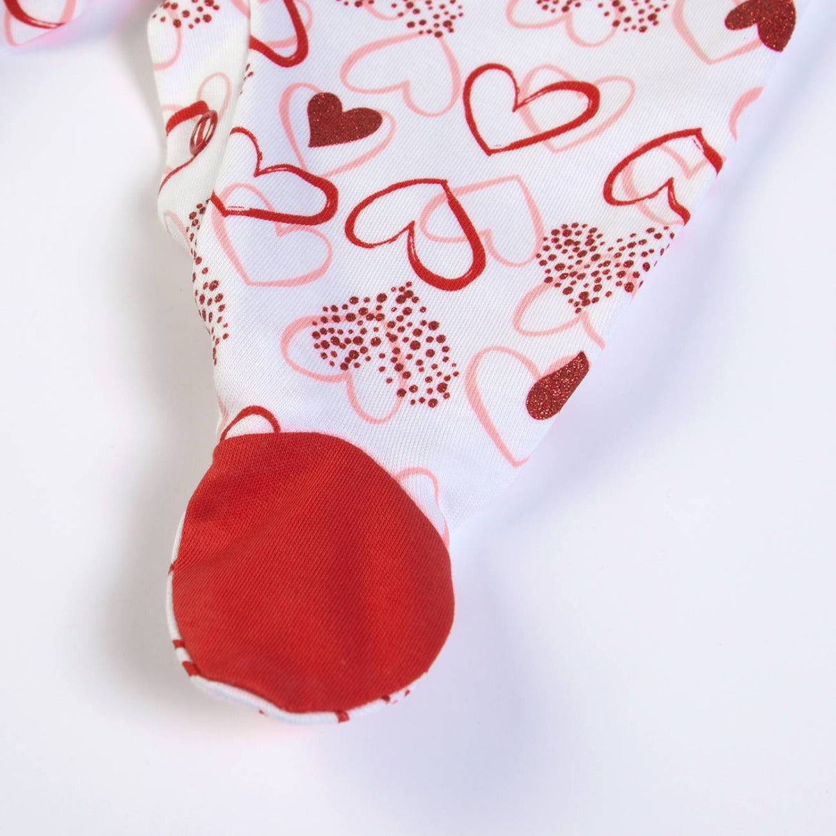 Tutina Neonato Nascita in Cotone Primavera - Cuori - piedino