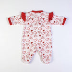 Tutina Neonato Nascita in Cotone Primavera - Cuori - retro